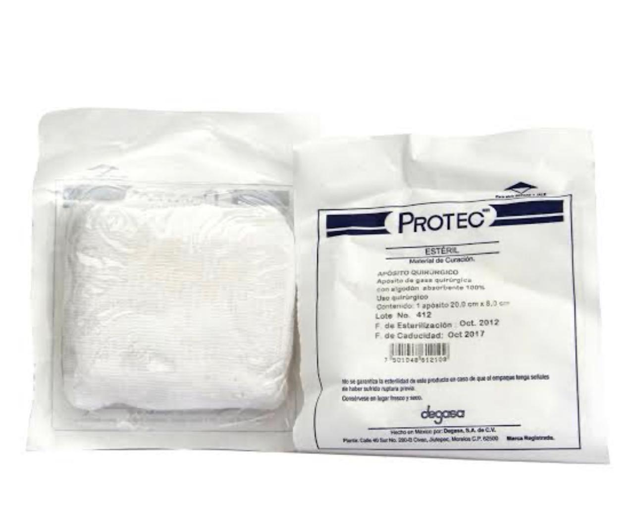 Apósito estéril PROTEC número uno de 20 por 8 centímetros